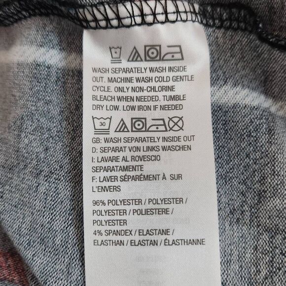 D&Co. Teal Blue and Red Plaid Half Button-Up Top Size Small Plaid Flannel Shirt - Picture 6 of 6